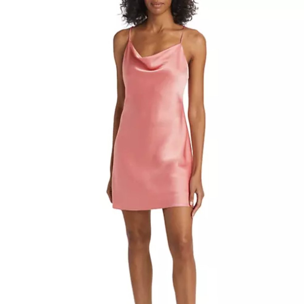 Alice + Olivia Harmon Draped Satin Slipdress